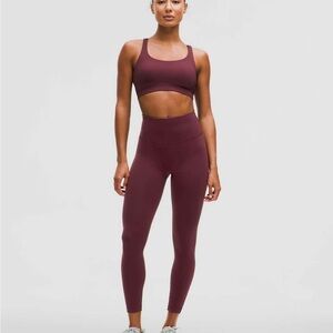 Lululemon Wunder Train High-Rise Tight 25" in garnet